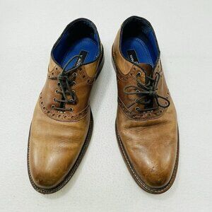 Winthrop Phillips Oxford Genuine Leather Dress Shoes Men Size 8 Cognac Workwear